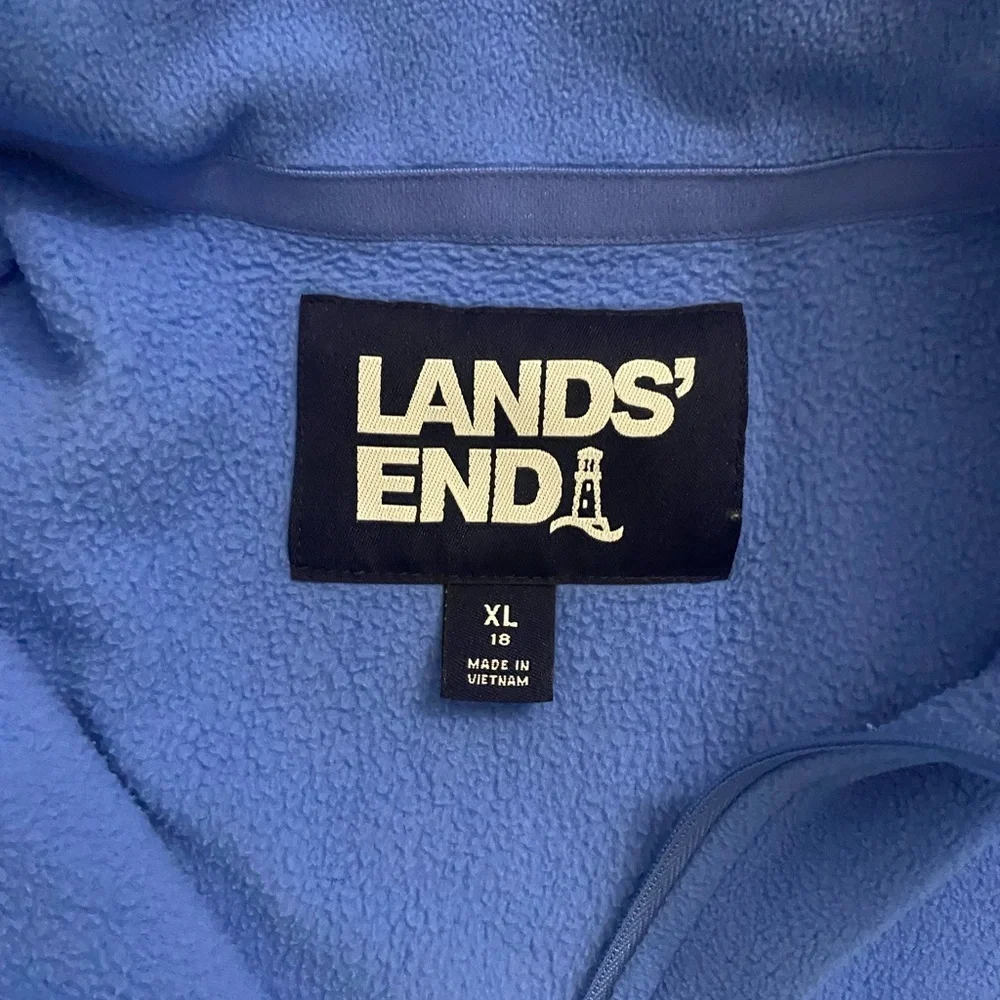 Lands' End Men's Zip-Up Blue Sweater